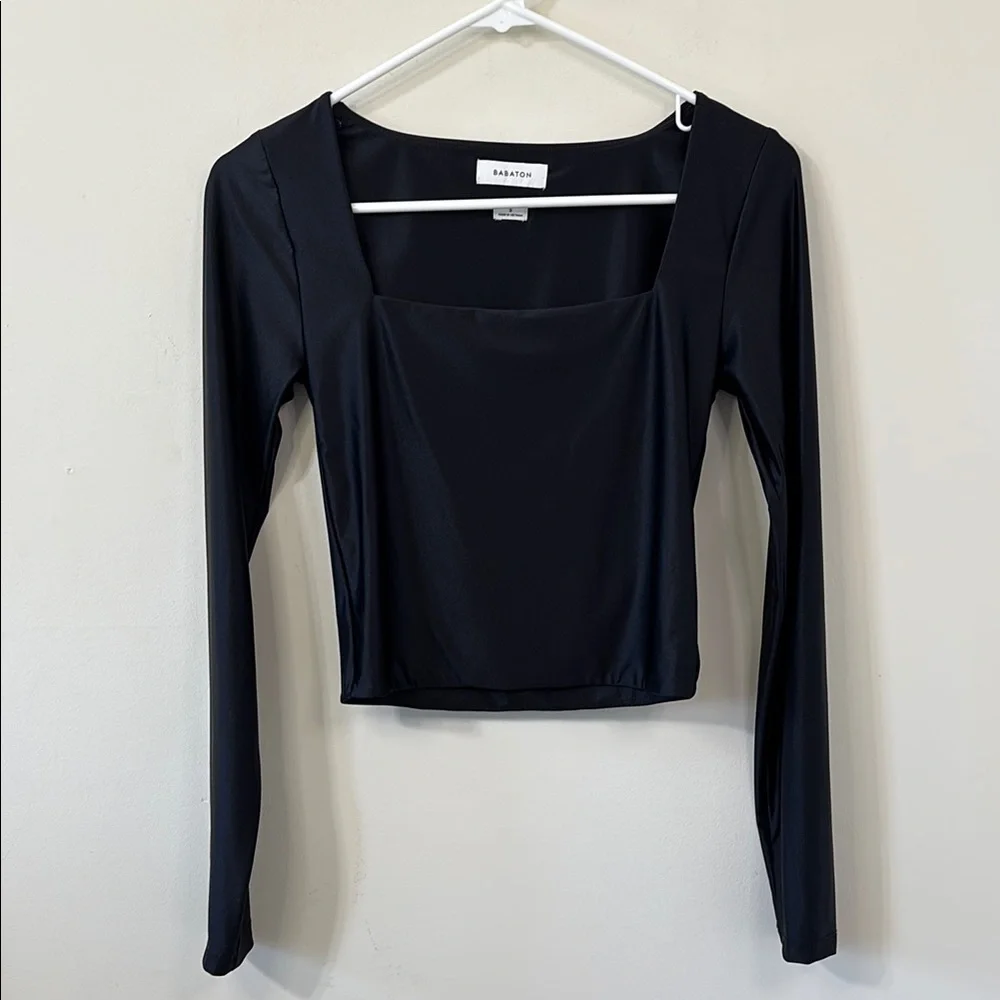Aritzia Babaton Contour Squareneck Longsleeve Black Size Small - Picture 3 of 8